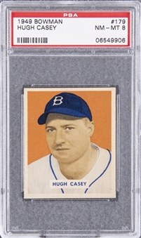 1949 Bowman #179 Hugh Casey – PSA NM-MT 8